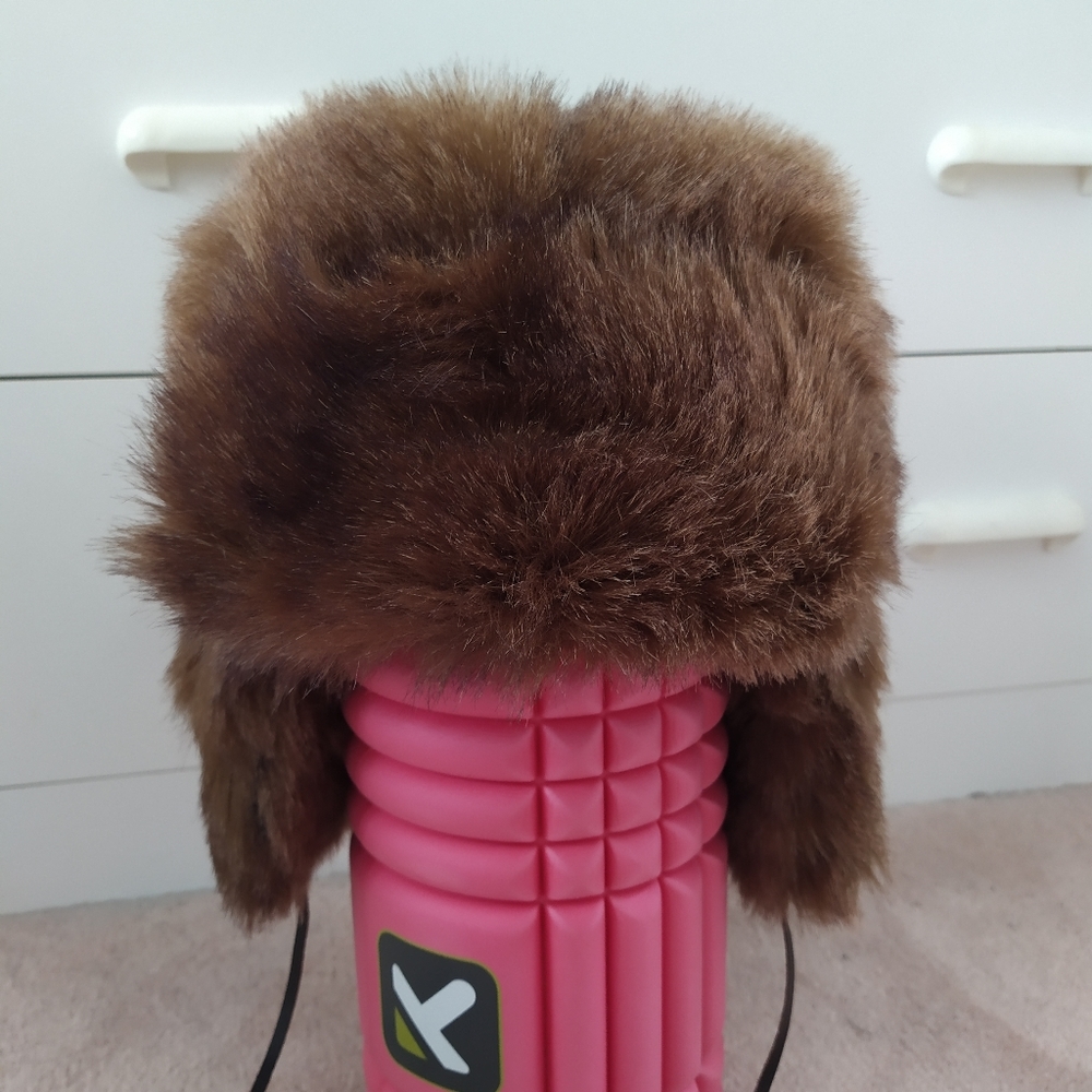 Faux Fur Brown Winter Hat Cozy Ear Flaps